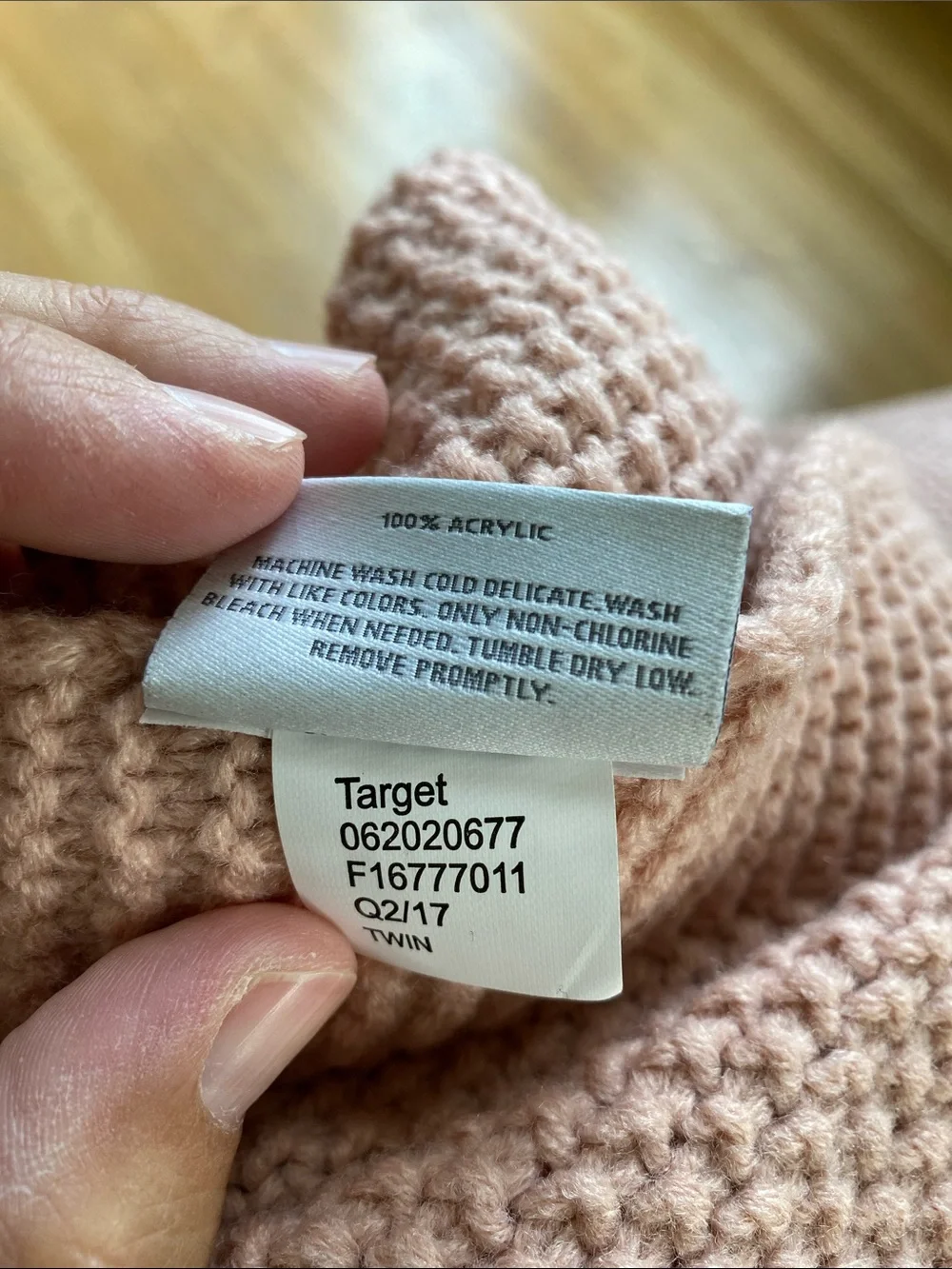 Threshold Textured Blush Knit Throw Blanket